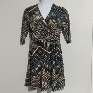 Est. 1946 striped multicolored wrap dress